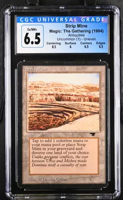 STRIP MINE (Uneven Horizon) Antiquities Rare CGC 6.5 MTG [Nostalgium] - Image 1