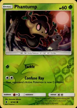Pokemon TCG Reverse Holo Card Phantump SM - Guardians Rising 6/145 - Image 1