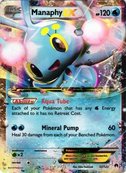 Pokemon TCG Manaphy EX 32/122 Breakpoint Holo Rare LP - Image 1