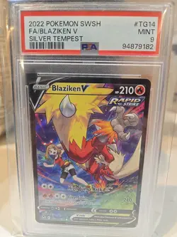 Pokemon TCG Blziken V TG14 Sword & Shield 2022 Silver Tempest PSA 9 - Image 1