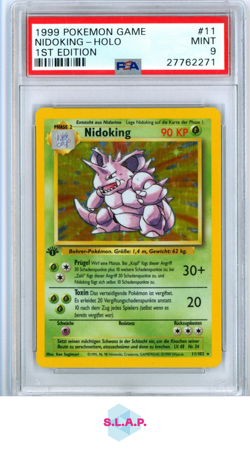 NIDOKING POKEMON GAME 11 1999 BASE SET 1ST EDITION MINT - PSA 9 - Image 1