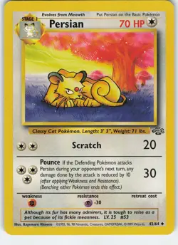 Persian 42/64 Uncommon Normal Jungle LP/MP Pokemon - Image 1