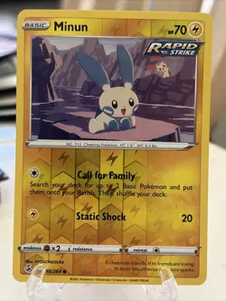 Pokemon TCG Minun Fusion Strike 090/264 Reverse Holo Common - Image 1