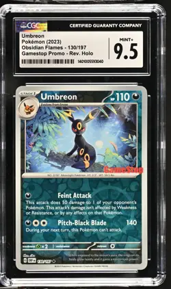 2023 Pokemon Umbreon 130/197 Obsidian Flames Gamestop Promo CGC 9.5 - Image 1