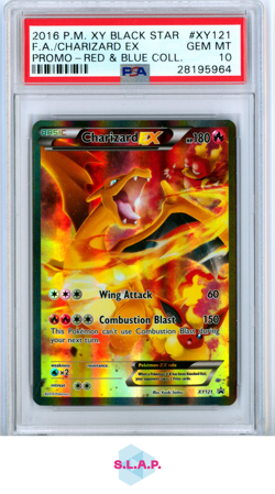 FA/CHARIZARD EX PRM-RED & BLUE COLL. POKEMON XY BLCK STR PRM 2016 XY121 PSA 10 - Image 1