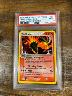 POKEMON 2006 Black Star Promo Value Pack II Cosmos TYPHLOSION Holo #034 PSA 8 - Image 1