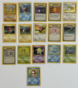 Lot of 16 Pokemon Cards Base Set 2 130 Trainers Starmie Jigglypuff Poliwag LP-NM - Image 1