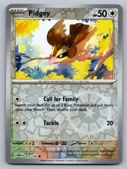 Pokemon TCG SV: Scarlet & Violet 151 Pidgey 016/165 Reverse Holo - Image 1