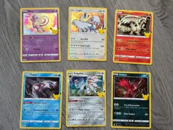 Pokemon Celebrations Lot Of 6 Holos: Mew, Solgaleo, Reshiram, Yveltal, Lugia, - Image 1