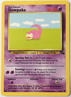 POKEMON SLOWPOKE 55/62 FOSSIL COMMON NEAR MINT - Image 1