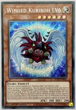 BLTR-EN001 Winged Kuriboh LV6 - Secret Rare 1st Edition Near Mint YuGiOh Card - Image 1