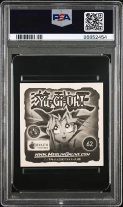 PSA 8 NM-Mint Blue-eyes white Dragon #62 Merlin Yugioh Sticker 2003 Yugioh - Image 2
