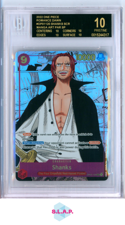 SHANKS SCR ALT ART SP 2022 ONE PIECE ROMANCE DAWN OP01120 BGS 10 BLACK LABEL - Image 1