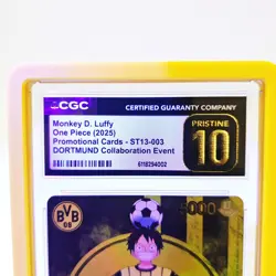CGC 10 PRISTINE Monkey D. Luffy Promo ST13-003 T BVB Dortmund Event One Piece - Image 3