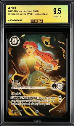 2025 Disney Lorcana EN10 Whispers in the Well Ariel 9.5 MBA 9.5 #241 - Image 1