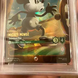 2025 Disney Lorcana EN 9 Enchanted Mickey Mouse Steamboat Pilot PSA 10 - Image 4
