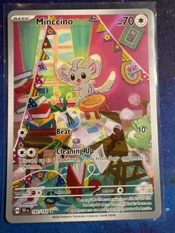 Pokemon TCG Minccino 182/162 Temporal Forces Illustration Rare - Image 1
