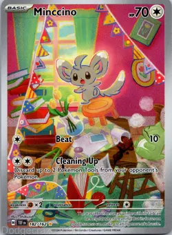 Minccino 182/162 Illustration Rare Temporal Forces Pokemon NM - Image 1