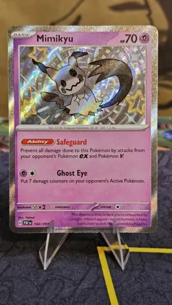 Pokemon TCG Mimikyu SV: Paldean Fates 160/091 Baby Shiny Holo Rare English NM - Image 1