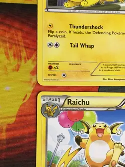 D1074 POKEMON TCG NEXT DESTINIES 2012 RAICHU 3X 40 PIKACHU 39 LP-DMG - Image 3