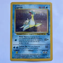 Pokemon TCG Lapras Fossil 10/62 Holo Rare MP - Image 1