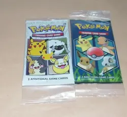 (2) Pokemon Trading Card Game 3 Additional Game Cards 25 Yrs Sealed Cereal Pack - Image 1