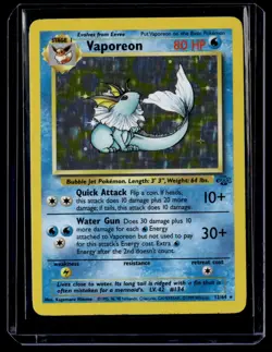 Vaporeon 12/64 Holo Rare Jungle Pokemon Card 1999 - Image 1
