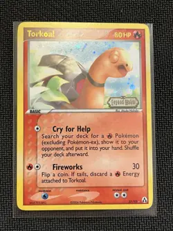 TORKOAL Legend Maker Stamped POKEMON Holo 2006 Trading Card 27/92 TCG - LP - Image 1