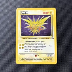 Pokemon Card Fossil Set Holo Zapdos 15/62 WOTC - Image 1