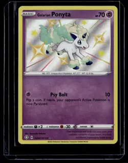 Galarian Ponyta SV047/SV122 Rare Shiny Shining Fates Shiny Vault Pokemon Card - Image 1