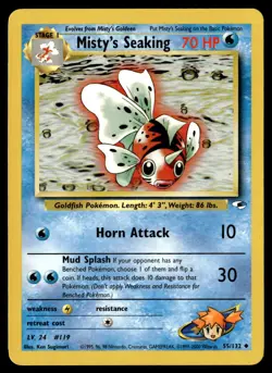 Misty's Seaking 55/132 Non Holo Uncommon Gym Heroes Pokemon Card - Image 1