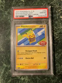 PSA 10 Pikachu Berkemeja Batik 155/SV-P Indonesia Journey Promo Pokemon Card#155 - Image 1