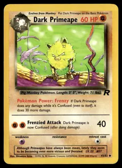 Dark Primeape 43/82 Non Holo Uncommon Team Rocket Pokemon Card - Image 1