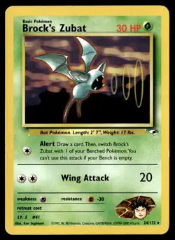 Brock's Zubat 24/132 Rare Gym Heroes Pokemon Card - Image 1