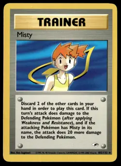 Misty 102/132 Non Holo Rare Gym Heroes Pokemon Card - Image 1
