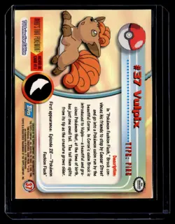 Vulpix #37 Holo Topps Trading Cards Series 1 Pokemon 1999 - Image 2