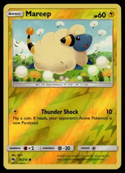 Mareep 76/214 Reverse Holo Common Lost Thunder Pokemon Card NM - Image 1