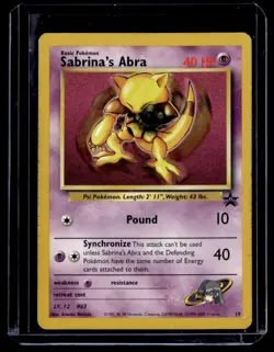 Sabrina's Abra 19 Promo Wizards Black Star Promos Pokemon Card - Image 1