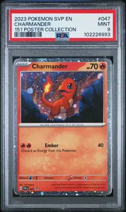 PSA 9 Charmander SVP047 Promo 151 Poster Collection Pokemon Card 2023 - Image 1