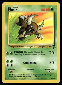 Pinsir 29/130 Rare Base Set 2 Pokemon Card - Image 1
