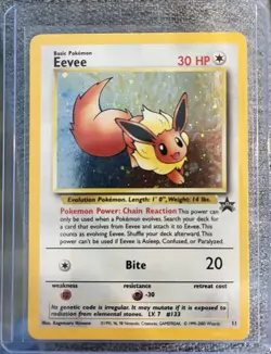 Pokemon Eevee TCG #11 Black Star Holo Promo Card 1999 WOTC - Image 1