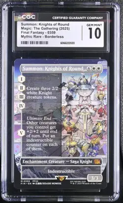 Graded CGC 10 Summon: Knights of Round (Borderless) M359 - Final Fantasy MTG - Image 1