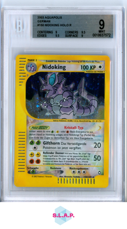 NIDOKING POKEMON 150 2003 AQUAPOLIS CRYSTAL HOLO GERMAN BGS 9 - Image 1