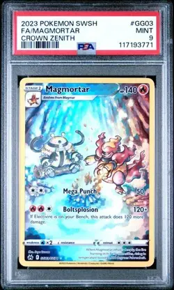 2023 Pokemon SWSH Crown Zenith MAGMORTAR Galarian Gallery #GG03 PSA 9 Mint Holo - Image 1