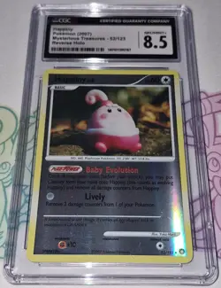 Pokemon - Happiny - CGC 8.5 - 2007 Mysterious Treasures - Reverse Holo - ENG - Image 1
