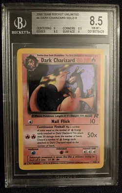 2000 Holo Dark Charizard Team Rocket BGS Beckett 8.5 Near Mint/Mint Pokemon Card - Image 1