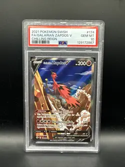 PSA 10 Zapdos V Alternate Full Art 174/198 Chilling Reign Pokemon English Gem - Image 1