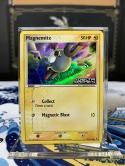 Pokemon Card Ex Delta Species Magnemite 74/113 2005 Reverse Stamped Holo - Image 1