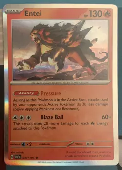 Entei - 030/197 - SV Obsidian Flames - Pokemon - Holo Rare - NM/M - Image 1