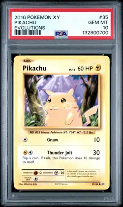 PSA 10 PIKACHU 35/108 EVOLUTIONS XY 2016 POKEMON TCG - Image 1